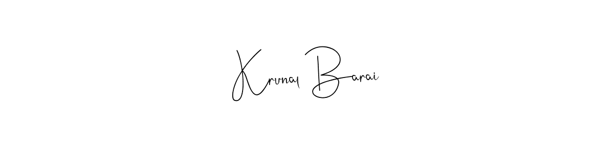 Also You can easily find your signature by using the search form. We will create Krunal Barai name handwritten signature images for you free of cost using Andilay-7BmLP sign style. Krunal Barai signature style 4 images and pictures png