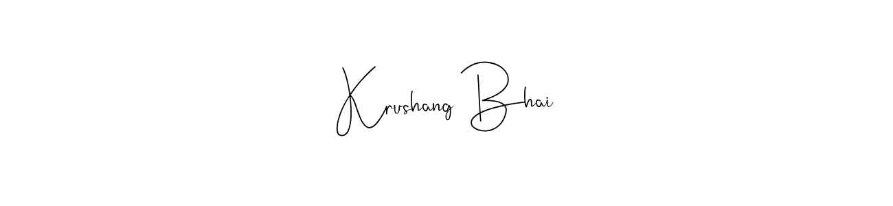 Use a signature maker to create a handwritten signature online. With this signature software, you can design (Andilay-7BmLP) your own signature for name Krushang Bhai. Krushang Bhai signature style 4 images and pictures png