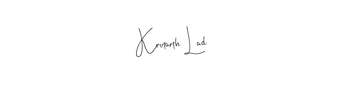 if you are searching for the best signature style for your name Krutarth Lad. so please give up your signature search. here we have designed multiple signature styles  using Andilay-7BmLP. Krutarth Lad signature style 4 images and pictures png