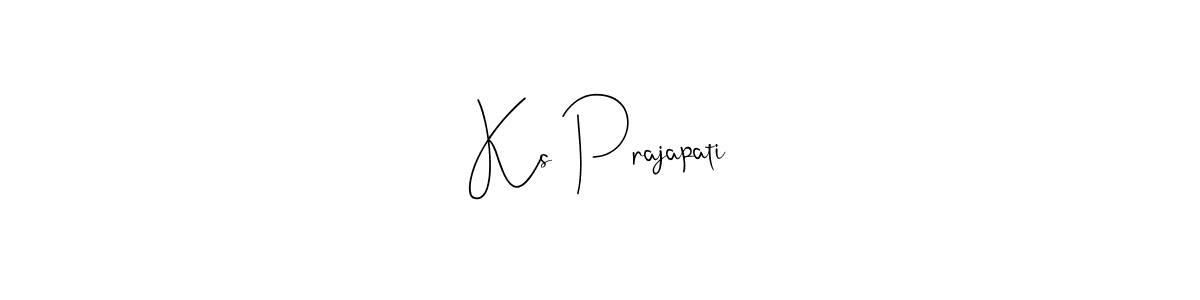 Design your own signature with our free online signature maker. With this signature software, you can create a handwritten (Andilay-7BmLP) signature for name Ks Prajapati. Ks Prajapati signature style 4 images and pictures png