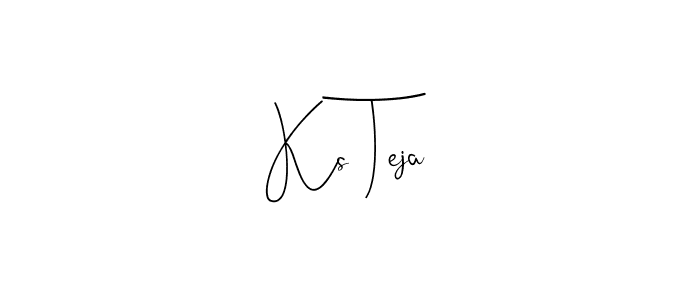 Make a beautiful signature design for name Ks Teja. With this signature (Andilay-7BmLP) style, you can create a handwritten signature for free. Ks Teja signature style 4 images and pictures png