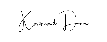 A stylish, flowing autograph style designed for name Kssprasad Dora using Andilay-7BmLP typography. Perfect for digital creative projects. Kssprasad Dora signature style 4 images and pictures png