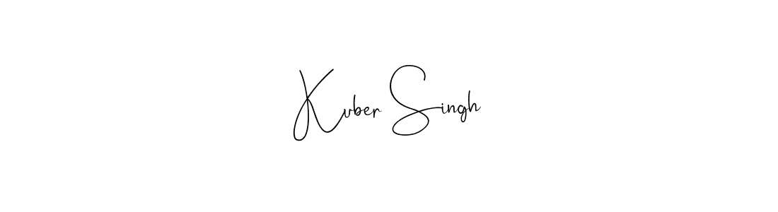 You should practise on your own different ways (Andilay-7BmLP) to write your name (Kuber Singh) in signature. don't let someone else do it for you. Kuber Singh signature style 4 images and pictures png