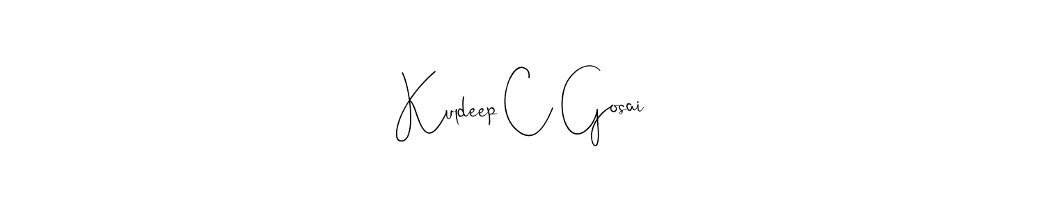 How to make Kuldeep C Gosai signature? Andilay-7BmLP is a professional autograph style. Create handwritten signature for Kuldeep C Gosai name. Kuldeep C Gosai signature style 4 images and pictures png