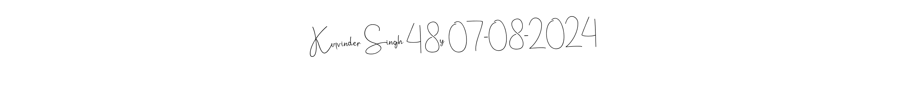 The best way (Andilay-7BmLP) to make a short signature is to pick only two or three words in your name. The name Kulvinder Singh 48y 07-08-2024 include a total of six letters. For converting this name. Kulvinder Singh 48y 07-08-2024 signature style 4 images and pictures png