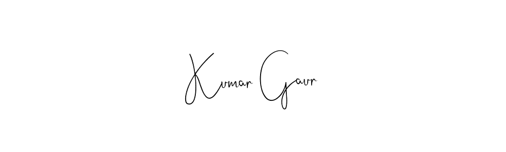 How to make Kumar Gaur name signature. Use Andilay-7BmLP style for creating short signs online. This is the latest handwritten sign. Kumar Gaur signature style 4 images and pictures png