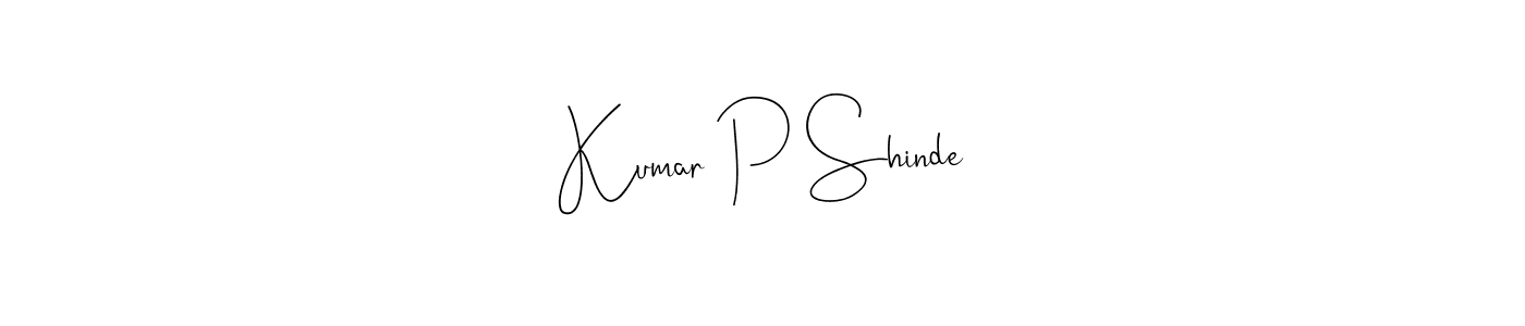 if you are searching for the best signature style for your name Kumar P Shinde. so please give up your signature search. here we have designed multiple signature styles  using Andilay-7BmLP. Kumar P Shinde signature style 4 images and pictures png