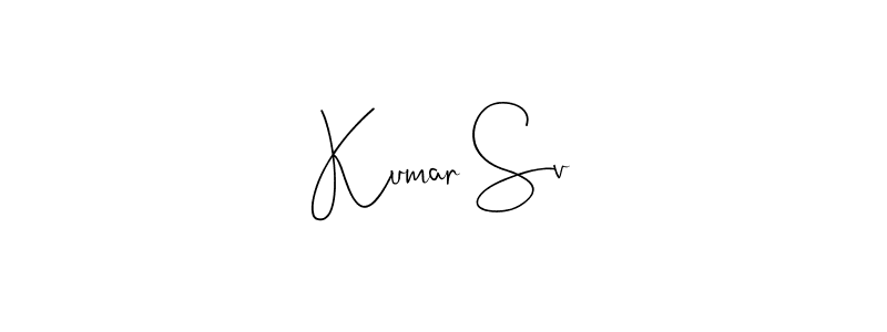 Design your own signature with our free online signature maker. With this signature software, you can create a handwritten (Andilay-7BmLP) signature for name Kumar Sv. Kumar Sv signature style 4 images and pictures png