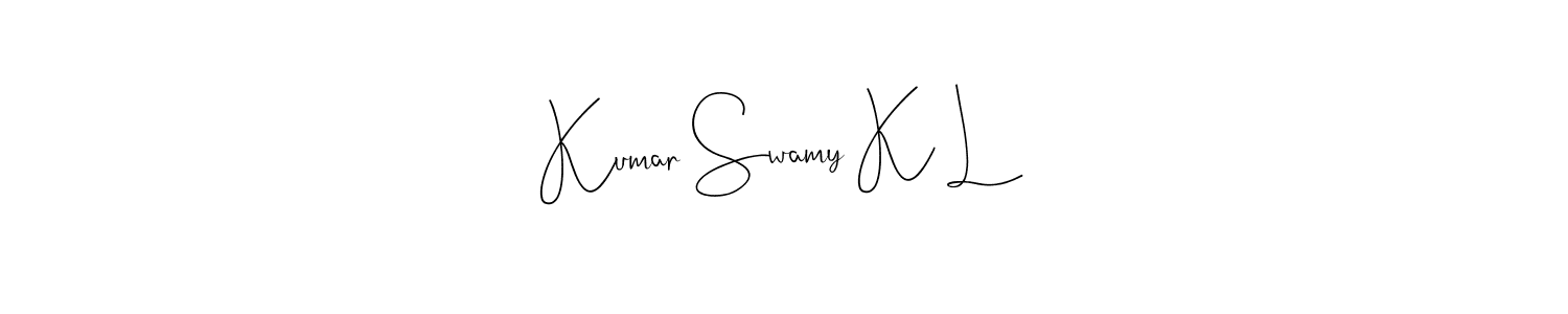 Make a beautiful signature design for name Kumar Swamy K L. With this signature (Andilay-7BmLP) style, you can create a handwritten signature for free. Kumar Swamy K L signature style 4 images and pictures png