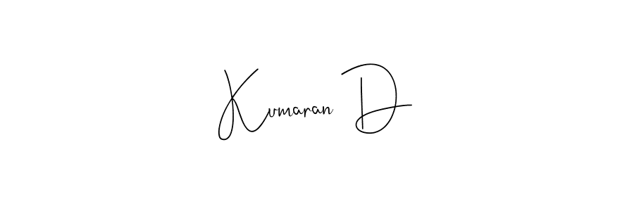 Create a beautiful signature design for name Kumaran D. With this signature (Andilay-7BmLP) fonts, you can make a handwritten signature for free. Kumaran D signature style 4 images and pictures png