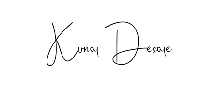 Achieve flawless digital penmanship with Kunal Desale name in Andilay-7BmLP font. The perfect tool for creating online signatures. Kunal Desale signature style 4 images and pictures png
