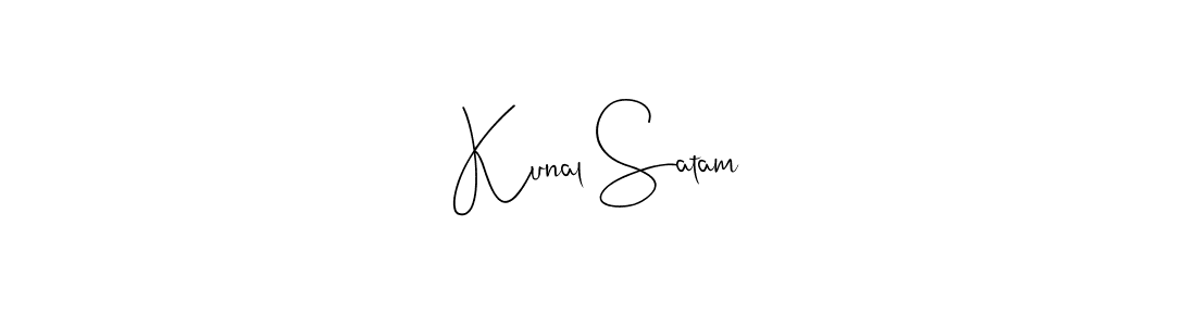 if you are searching for the best signature style for your name Kunal Satam. so please give up your signature search. here we have designed multiple signature styles  using Andilay-7BmLP. Kunal Satam signature style 4 images and pictures png