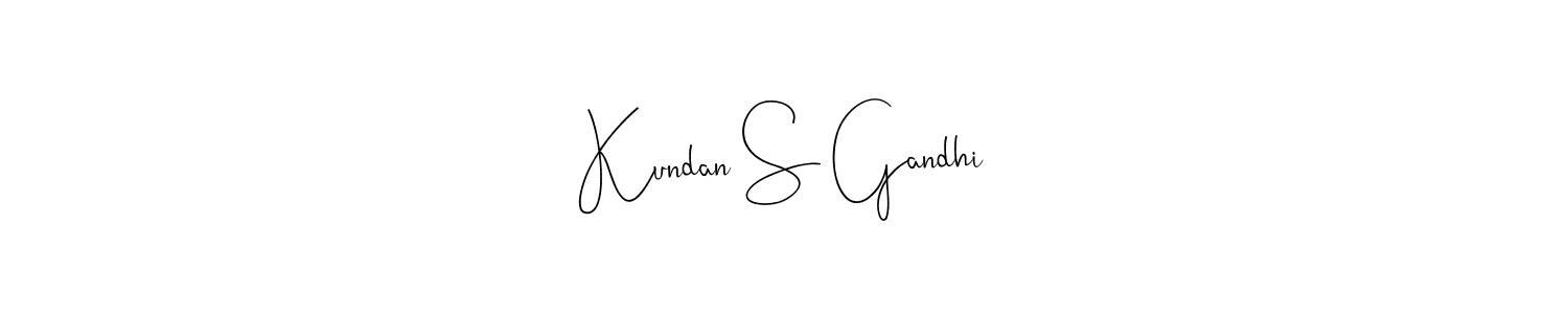 if you are searching for the best signature style for your name Kundan S Gandhi. so please give up your signature search. here we have designed multiple signature styles  using Andilay-7BmLP. Kundan S Gandhi signature style 4 images and pictures png