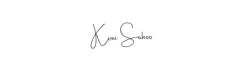 Use a signature maker to create a handwritten signature online. With this signature software, you can design (Andilay-7BmLP) your own signature for name Kuni Sahoo. Kuni Sahoo signature style 4 images and pictures png