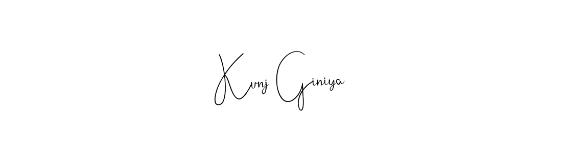 It looks lik you need a new signature style for name Kunj Giniya. Design unique handwritten (Andilay-7BmLP) signature with our free signature maker in just a few clicks. Kunj Giniya signature style 4 images and pictures png