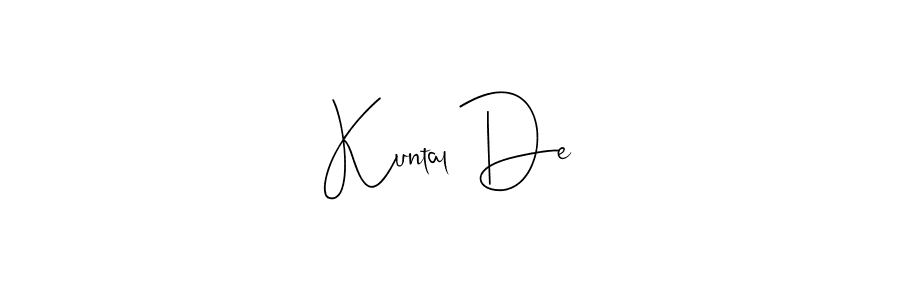 Here are the top 10 professional signature styles for the name Kuntal De. These are the best autograph styles you can use for your name. Kuntal De signature style 4 images and pictures png
