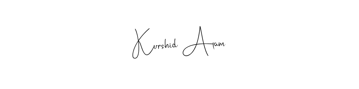 if you are searching for the best signature style for your name Kurshid Alam. so please give up your signature search. here we have designed multiple signature styles  using Andilay-7BmLP. Kurshid Alam signature style 4 images and pictures png