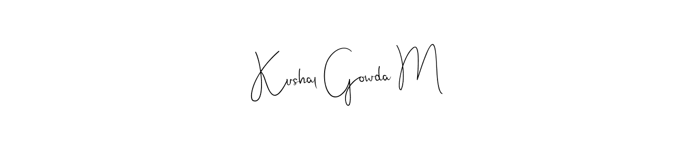 You should practise on your own different ways (Andilay-7BmLP) to write your name (Kushal Gowda M) in signature. don't let someone else do it for you. Kushal Gowda M signature style 4 images and pictures png