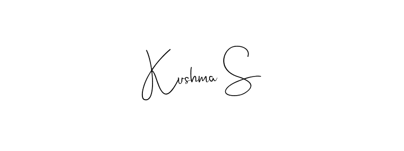 The best way (Andilay-7BmLP) to make a short signature is to pick only two or three words in your name. The name Kushma S include a total of six letters. For converting this name. Kushma S signature style 4 images and pictures png