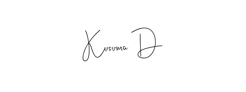 You should practise on your own different ways (Andilay-7BmLP) to write your name (Kusuma D) in signature. don't let someone else do it for you. Kusuma D signature style 4 images and pictures png
