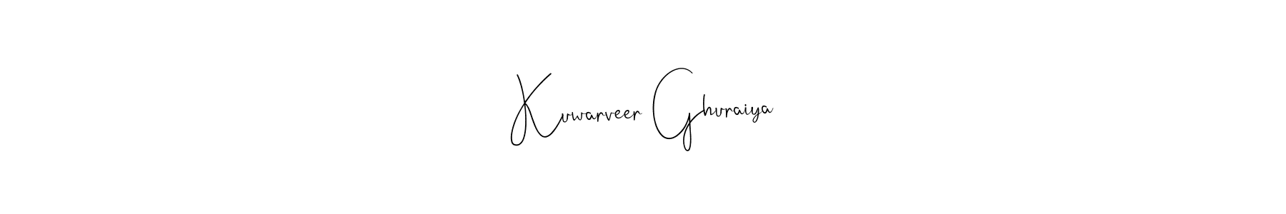 The best way (Andilay-7BmLP) to make a short signature is to pick only two or three words in your name. The name Kuwarveer Ghuraiya include a total of six letters. For converting this name. Kuwarveer Ghuraiya signature style 4 images and pictures png