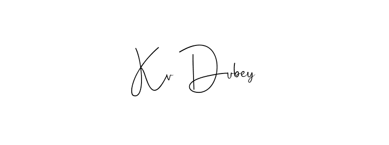 How to make Kv Dubey name signature. Use Andilay-7BmLP style for creating short signs online. This is the latest handwritten sign. Kv Dubey signature style 4 images and pictures png