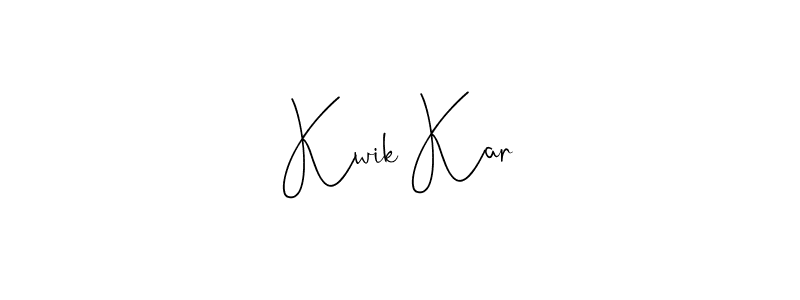 You should practise on your own different ways (Andilay-7BmLP) to write your name (Kwik Kar) in signature. don't let someone else do it for you. Kwik Kar signature style 4 images and pictures png