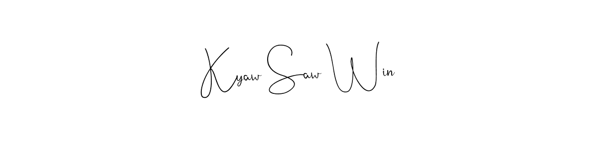 You should practise on your own different ways (Andilay-7BmLP) to write your name (Kyaw Saw Win) in signature. don't let someone else do it for you. Kyaw Saw Win signature style 4 images and pictures png