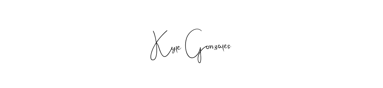 Make a beautiful signature design for name Kyle Gonzales. With this signature (Andilay-7BmLP) style, you can create a handwritten signature for free. Kyle Gonzales signature style 4 images and pictures png