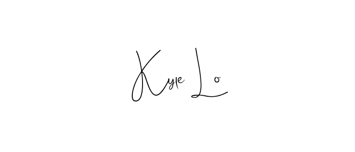 if you are searching for the best signature style for your name Kyle Lo. so please give up your signature search. here we have designed multiple signature styles  using Andilay-7BmLP. Kyle Lo signature style 4 images and pictures png
