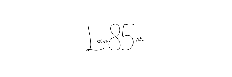 if you are searching for the best signature style for your name Lœh85hà. so please give up your signature search. here we have designed multiple signature styles  using Andilay-7BmLP. Lœh85hà signature style 4 images and pictures png