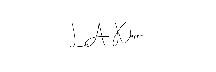 How to Draw L A Khrnr signature style? Andilay-7BmLP is a latest design signature styles for name L A Khrnr. L A Khrnr signature style 4 images and pictures png