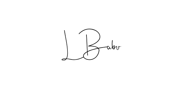 Use a signature maker to create a handwritten signature online. With this signature software, you can design (Andilay-7BmLP) your own signature for name L Babu. L Babu signature style 4 images and pictures png