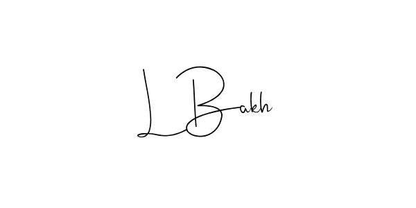 How to make L Bakh signature? Andilay-7BmLP is a professional autograph style. Create handwritten signature for L Bakh name. L Bakh signature style 4 images and pictures png