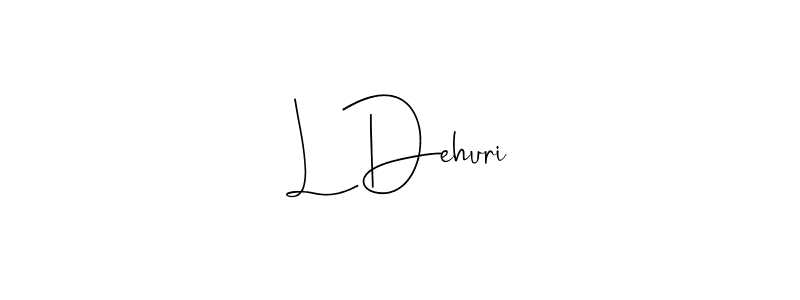 Use a signature maker to create a handwritten signature online. With this signature software, you can design (Andilay-7BmLP) your own signature for name L Dehuri. L Dehuri signature style 4 images and pictures png