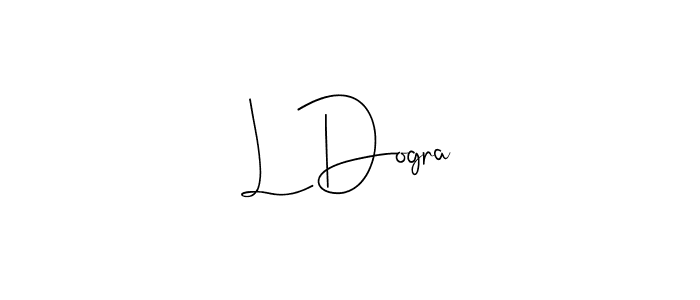 The best way (Andilay-7BmLP) to make a short signature is to pick only two or three words in your name. The name L Dogra include a total of six letters. For converting this name. L Dogra signature style 4 images and pictures png