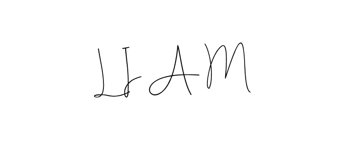 if you are searching for the best signature style for your name L I A M. so please give up your signature search. here we have designed multiple signature styles  using Andilay-7BmLP. L I A M signature style 4 images and pictures png