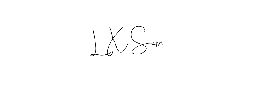 if you are searching for the best signature style for your name L K Salvi. so please give up your signature search. here we have designed multiple signature styles  using Andilay-7BmLP. L K Salvi signature style 4 images and pictures png