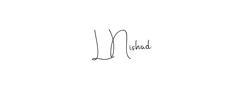 Here are the top 10 professional signature styles for the name L Nishad. These are the best autograph styles you can use for your name. L Nishad signature style 4 images and pictures png