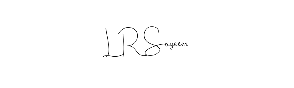 Also You can easily find your signature by using the search form. We will create L R Sayeem name handwritten signature images for you free of cost using Andilay-7BmLP sign style. L R Sayeem signature style 4 images and pictures png