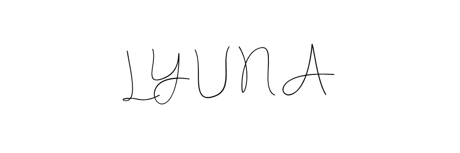 Make a beautiful signature design for name L Y U N A. Use this online signature maker to create a handwritten signature for free. L Y U N A signature style 4 images and pictures png