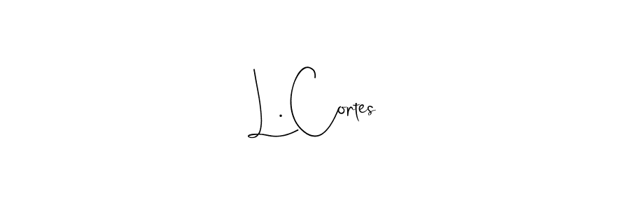 Use a signature maker to create a handwritten signature online. With this signature software, you can design (Andilay-7BmLP) your own signature for name L. Cortes. L. Cortes signature style 4 images and pictures png