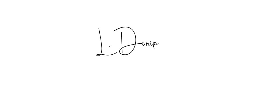 You should practise on your own different ways (Andilay-7BmLP) to write your name (L. Danila) in signature. don't let someone else do it for you. L. Danila signature style 4 images and pictures png