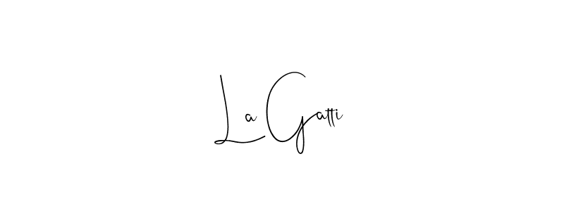 if you are searching for the best signature style for your name La Gatti. so please give up your signature search. here we have designed multiple signature styles  using Andilay-7BmLP. La Gatti signature style 4 images and pictures png