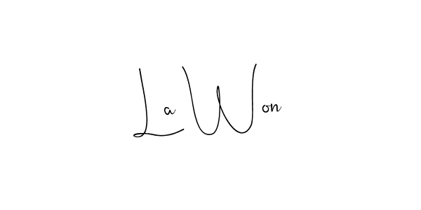 This is the best signature style for the La Won name. Also you like these signature font (Andilay-7BmLP). Mix name signature. La Won signature style 4 images and pictures png