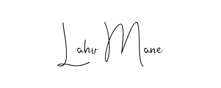 How to make Lahu Mane name signature. Use Andilay-7BmLP style for creating short signs online. This is the latest handwritten sign. Lahu Mane signature style 4 images and pictures png
