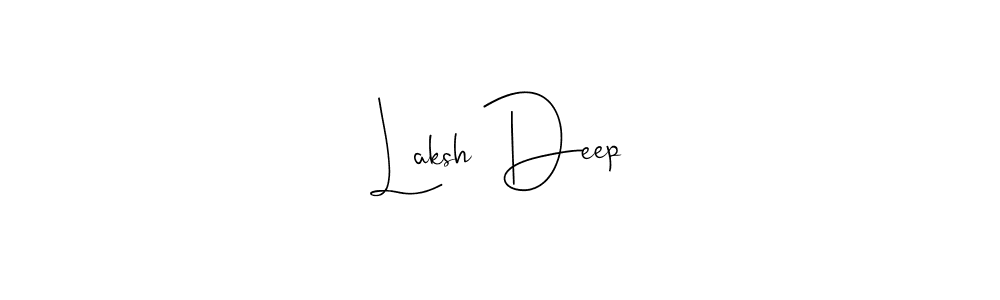 How to make Laksh Deep name signature. Use Andilay-7BmLP style for creating short signs online. This is the latest handwritten sign. Laksh Deep signature style 4 images and pictures png