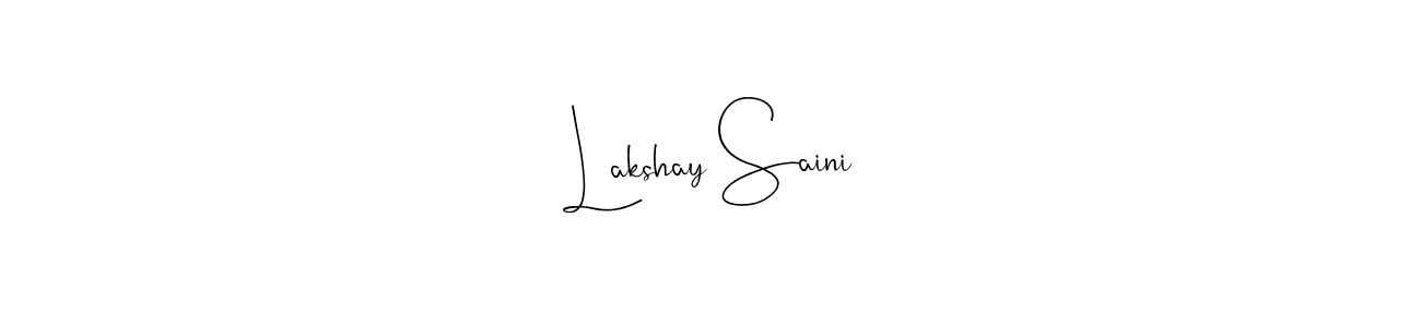 Also You can easily find your signature by using the search form. We will create Lakshay Saini name handwritten signature images for you free of cost using Andilay-7BmLP sign style. Lakshay Saini signature style 4 images and pictures png