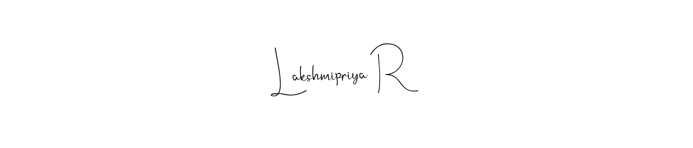 if you are searching for the best signature style for your name Lakshmipriya R. so please give up your signature search. here we have designed multiple signature styles  using Andilay-7BmLP. Lakshmipriya R signature style 4 images and pictures png