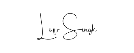 A sleek calligraphic signature for name Lallu Singh utilizing Andilay-7BmLP styling. Great for adding personal signatures to photos and art. Lallu Singh signature style 4 images and pictures png